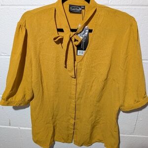Mustard Yellow Secretary Blouse